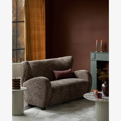 Danetti Evelyn mocha fabric 2 seater sofa
