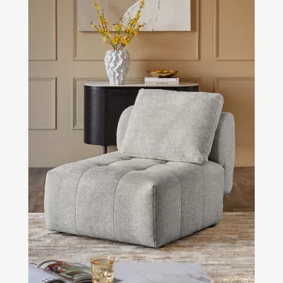 Danetti Lillian light grey fabric sofa module