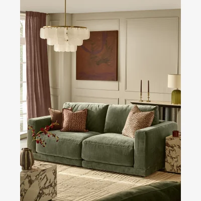 Danetti Eden dark green chenille 2 seater sofa