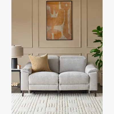 Danetti Serene Grey Fabric 2 Seater Recliner Sofa