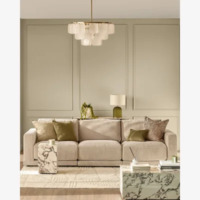 Danetti Eden champagne chenille 3 seater sofa