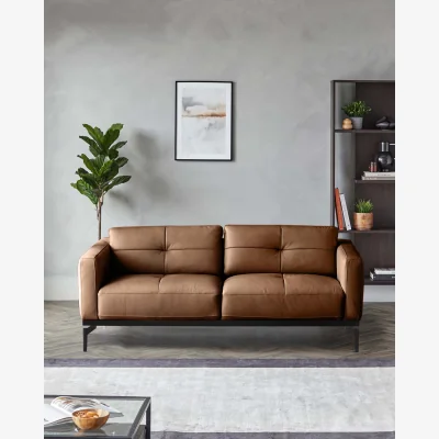 Danetti Colton tan leather 2 seater sofa