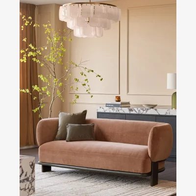 Danetti Florence apricot fabric 2 seater sofa