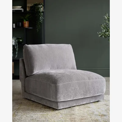Danetti Casey mid grey fabric single sofa module