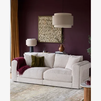 Danetti Lynetta natural weave 3 seater sofa