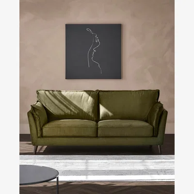Danetti Otto olive green velvet 2 seater sofa