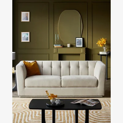 Danetti Valentina natural chenille 3 seater sofa