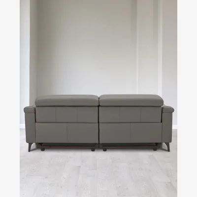 Danetti Serene Dark Grey Leather 3 Seater Recliner Sofa