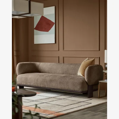 Danetti Florence mocha chunky weave 3 seater sofa