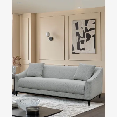Danetti Julep grey fabric 3 seater sofa