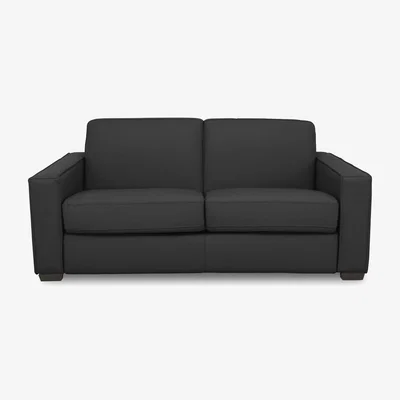 Furniture Village Parma 2 Seater Leather Sofa - Black