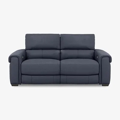 Furniture Village Nixon BV Leather 3 Seater Power Recliner Sofa - BV Ocean Blue