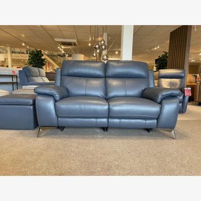 Furniture Village Missouri 2 seater power sofa with power headrests + tray storage stool