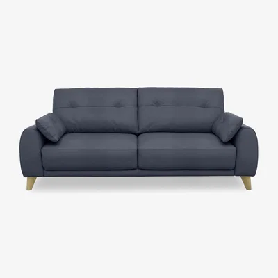 Furniture Village Malmo BV Leather 3 Seater Sofa - BV Ocean Blue