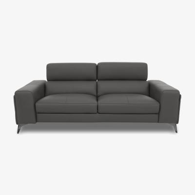 Furniture Village Action Leather 3 Seater Sofa - Grey