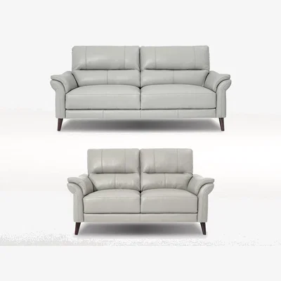 Furniture Village Winner 3 Seater Leather Sofa and 2 Seater Leather Sofa Bundle