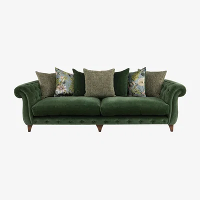 Furniture Village Boutique Palace Fabric Grande Scatter Back Sofa - Oasis Parrot