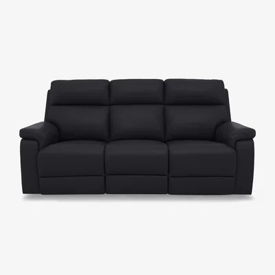Furniture Village Raven Leather 3 Seater Sofa with Power Recliner - Lavender