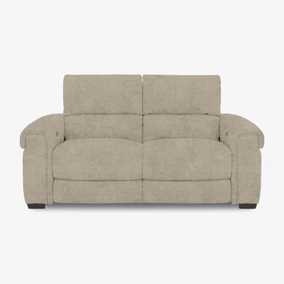 Furniture Village Nixon Fabric 2 Seater Sofa with Power Recliner - R120 Light Khaki