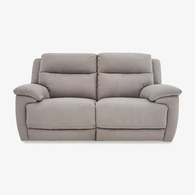 Furniture Village Touch 2 Seater Heavy Duty Fabric Power Recliner Sofa - Feather