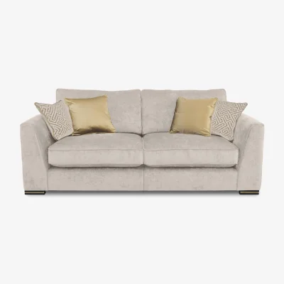 Furniture Village Bellissimo 3 Seater Split Frame Classic Back Sofa - Mirage Pebble