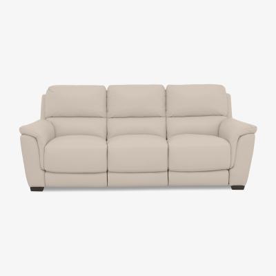 Furniture Village Compact Collection Medio 3 Seater BV Leather Sofa with Power Recliner - Dapple Grey