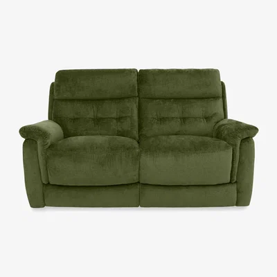 Furniture Village Springer Fabric 2 Seater Sofa with Power Recliner - Olive Green
