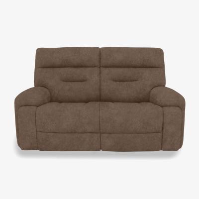 Furniture Village Cinemax 2 Seater Fabric Sofa with Power Recliner - Classic Brown