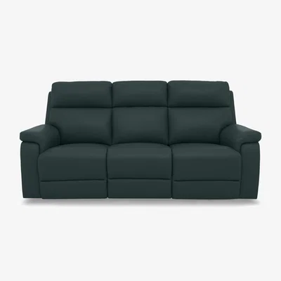 Furniture Village Raven Leather 3 Seater Sofa with Power Recliner