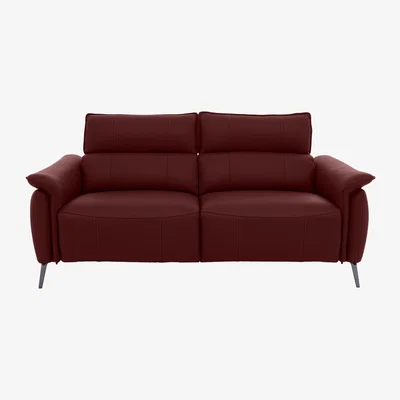 Furniture Village Jude Leather 3 Seater Sofa - Montana Ruby