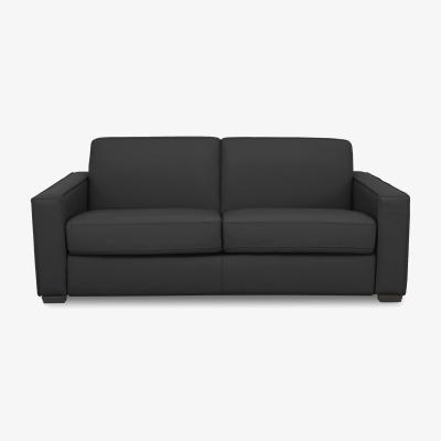 Furniture Village Parma 3 Seater Leather Sofa - Black