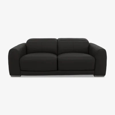 Furniture Village World of Leather - Edison Large Leather 3 Seater Sofa - Black
