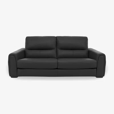 Furniture Village Flex BV Leather 3 Seater Sofa Bed - Classic Black