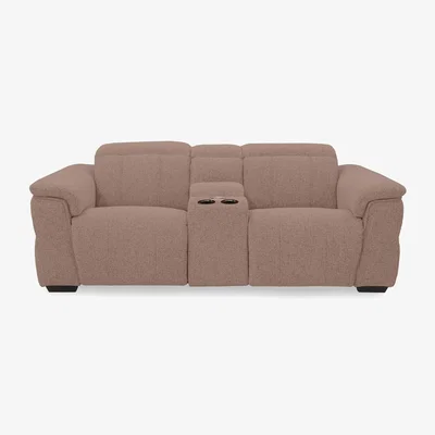 Furniture Village Inca Fabric 3 Seater Power Recliner Sofa with Pop Up Light Console and Power Headrests