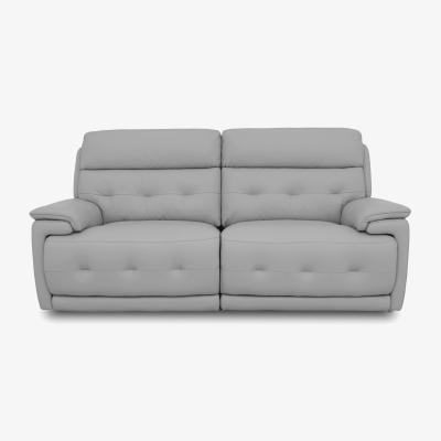 Furniture Village Brescia Leather 3 Seater Sofa - Light Grey