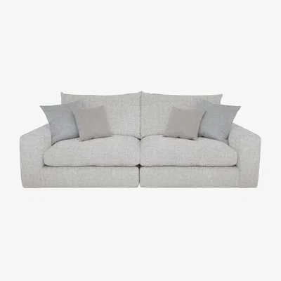 Furniture Village Pandora 4 Seater Split Frame Foam Fill Sofa - Plain Silver