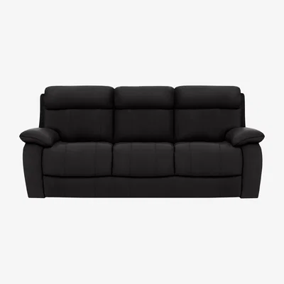 Furniture Village Moreno 3 Seater BV Leather Sofa - Classic Black