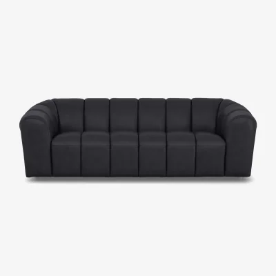 Furniture Village Rhianna 3 Seater Leather Sofa - Lavender