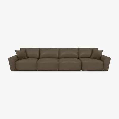 Furniture Village World of Leather - Gemini NC Leather 4 Seater Remote Control Power Glider Sofa