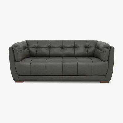 Furniture Village At The Helm - Cartier Leather 3 Seater Sofa - Granite