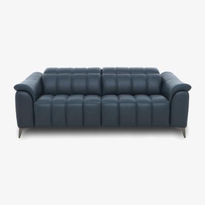 Furniture Village Angelo Leather 3 Seater Sofa - Natural Milled Navy