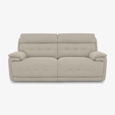 Furniture Village Brescia Fabric 3 Seater Sofa with Power Recliner - R32 Light Khaki