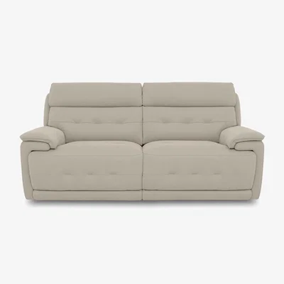 Furniture Village Brescia Fabric 3 Seater Sofa with Power Recliner - R32 Light Khaki