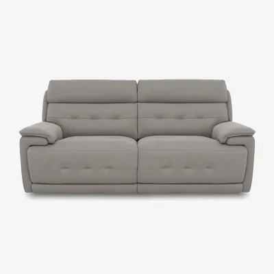 Furniture Village Brescia Fabric 3 Seater Sofa with Power Recliner - R452 Grey Mist