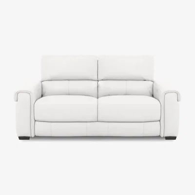 Furniture Village Nixon HW Leather 3 Seater Sofa - Star White
