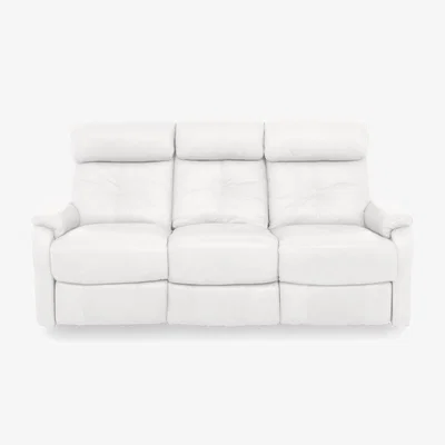 Furniture Village World of Leather - Compact Collection Titch BV Leather 3 Seater Sofa - BV Star White