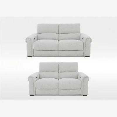 Furniture Village Nixon 3 Seater and 2 Seater Fabric Power Recliner Sofa Set - Oyster