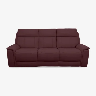 Furniture Village Comfort Story - Chill BV Leather 3 Seater Sofa - BV Deep Red