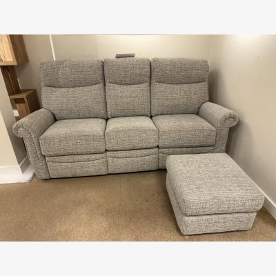Furniture Village G Plan - G plan 3 seater power reclining sofa and stool
