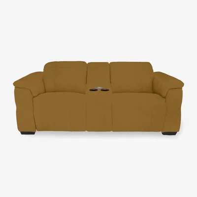 Furniture Village Inca Fabric 2 Seater Power Recliner Sofa with Pop Up Light Console and Power Headrests - Opulence Saffron